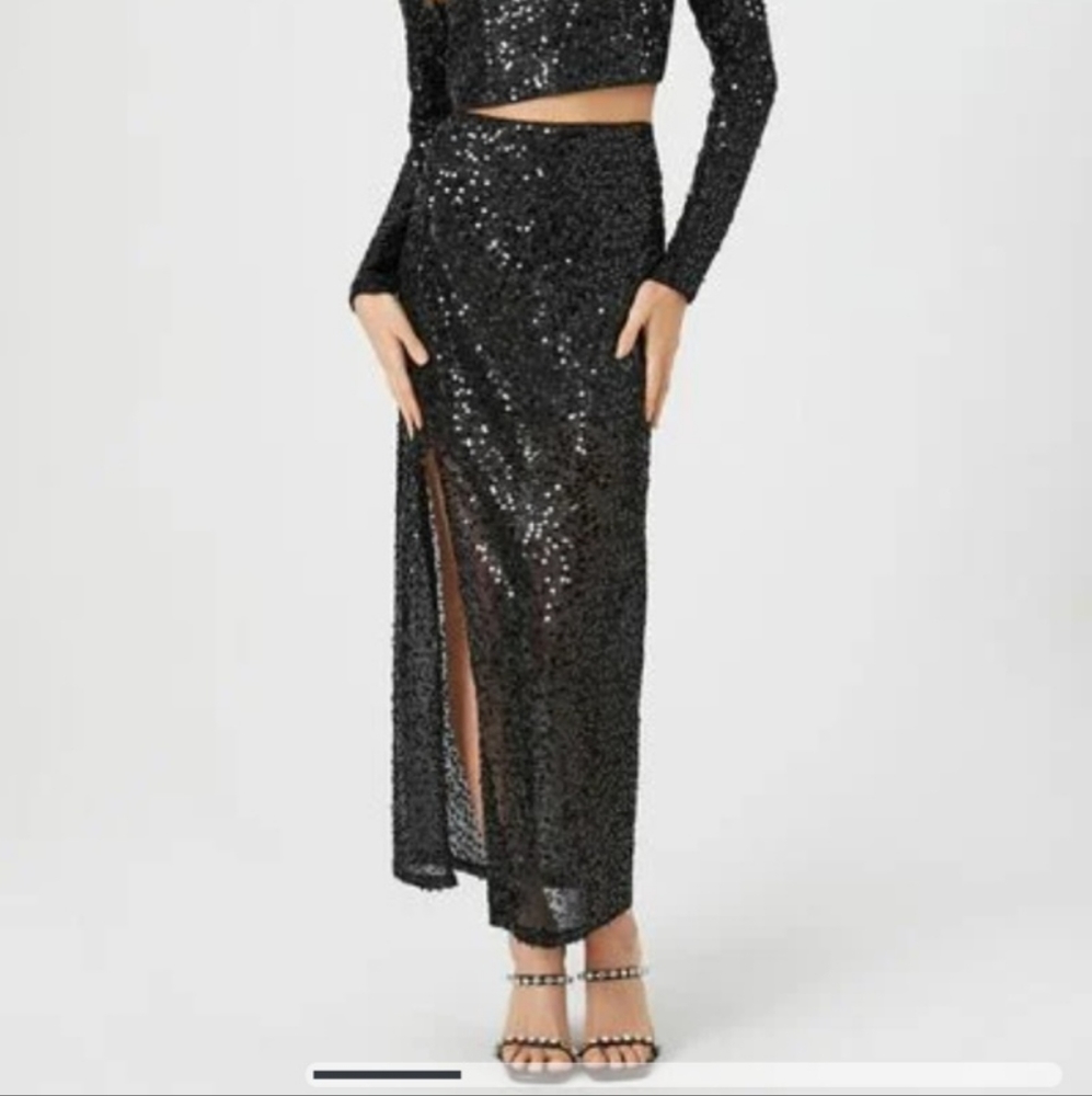 Black Sequin Skirt